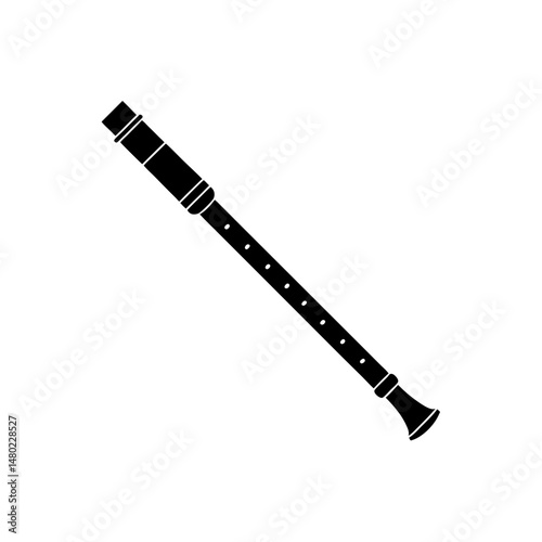 tin whistle with mouthpiece on white background  .svg