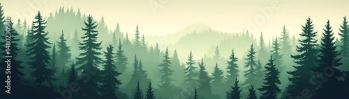 Monochrome Deep Forest Green Background Showing Smooth Gradient Transition From Pine Green To Sage - Ultrawide Template