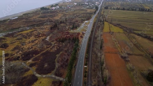 Scenic View of Adjara Georgia With Lush Landscapes and Winding Roads Along the Coastline