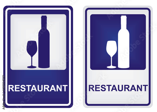 Road sign restaurant. vector illustration
