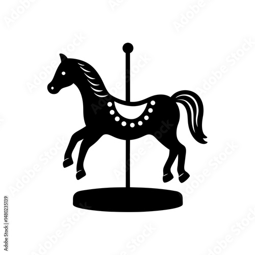 toy carousel horse on white background  