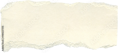 Cream torn paper piece. Vintage beige, ivory textured cardboard. Ripped carton scrap with eggshell texture. Universal background for collage, scrapbooking.