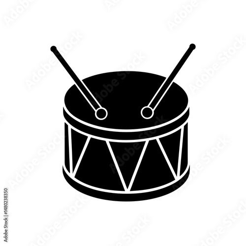 toy drum with sticks on white background  .svg