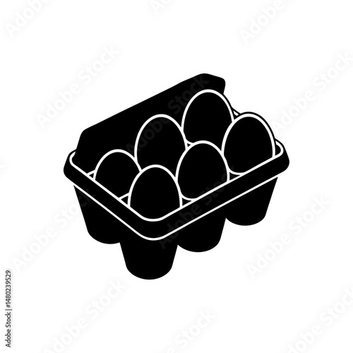 toy egg carton with removable eggs on white 