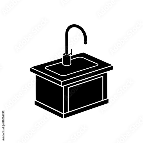 toy kitchen sink with faucet on white background  .svg