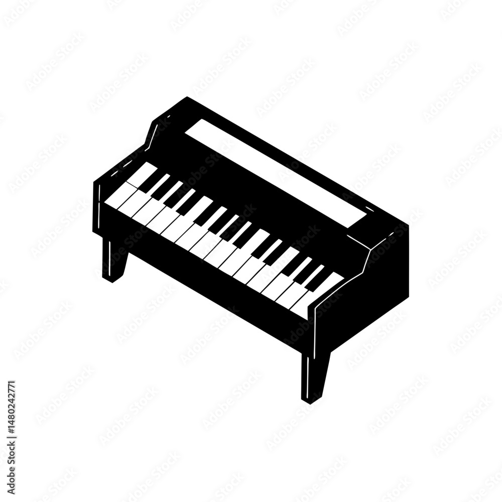 Fototapeta premium toy piano with colorful keys on white background 