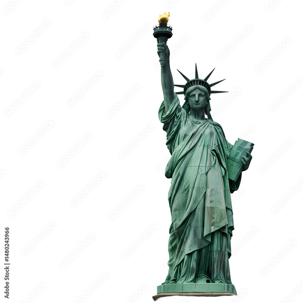 Fototapeta premium Statue of Liberty: Iconic NYC Landmark on transparent background
