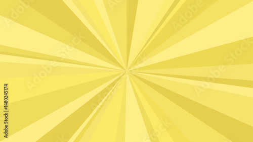 Yellow pop sunburst background. Pop bright concentration line background and promotional template.