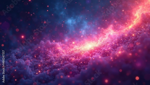 Wallpaper Mural Ethereal glowing particles swirl in a mystical, vibrant nebula Perfect for fantasy backgrounds , star dust, shimmering, particles Torontodigital.ca