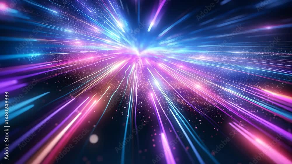 Futuristic Light Streaks Data Stream Abstract