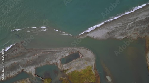 Exploring the Submerged Shores of Adjara at the Black Sea Coastline Where a River Meets the Ocean