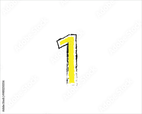 The number one is yellow.