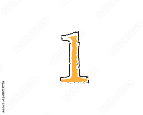 The number one is yellow.