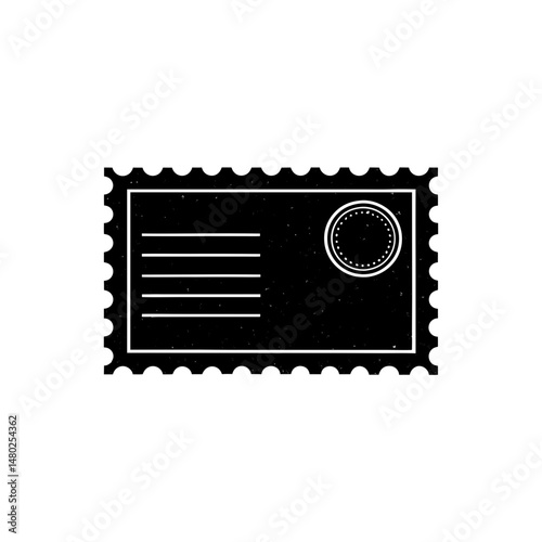 vintage postcard with stamps on white background  .svg