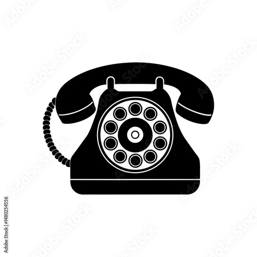 vintage rotary dial with numbers on white 
