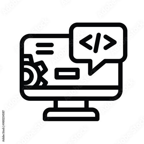 1 programming line icon illustration vector graphic.eps
