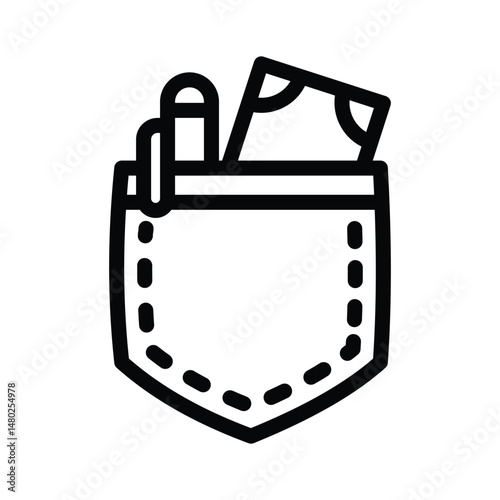 24 pocket line icon illustration vector graphic.eps