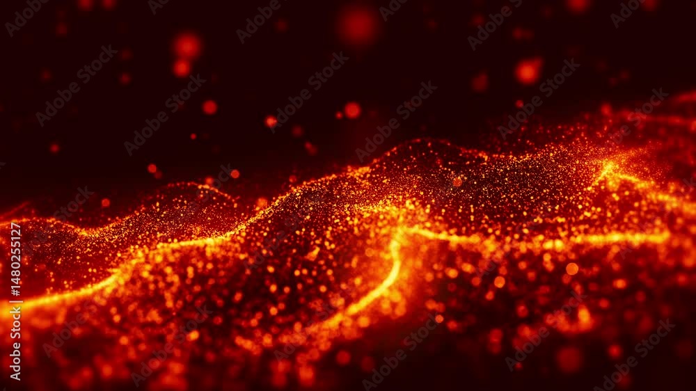 red particle background