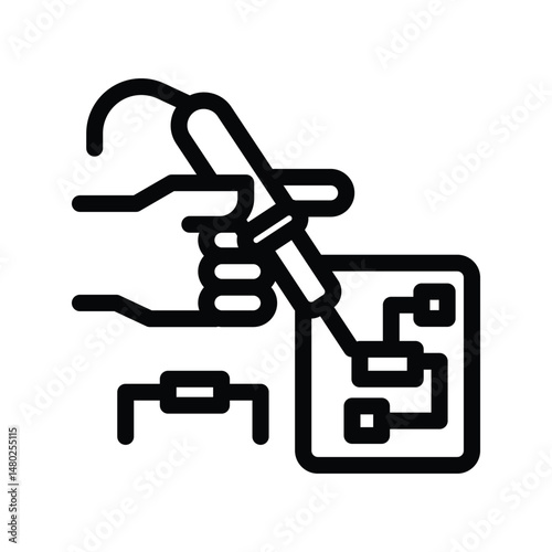 30 soldering line icon illustration vector graphic.eps