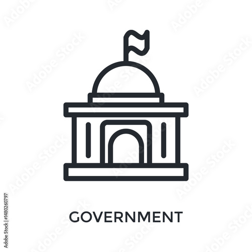 Government Icon Outline Style. Vector Illustration For Graphic Design