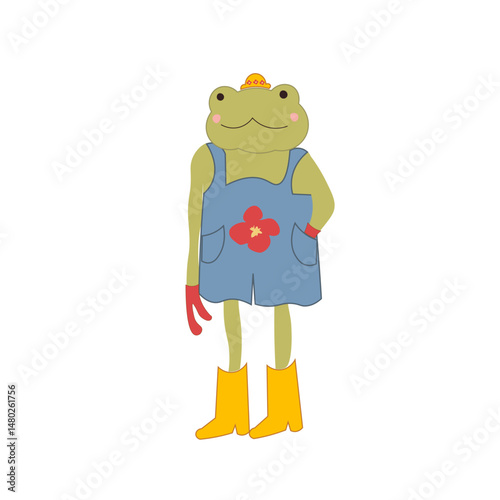 cute frog cartoon character illustration