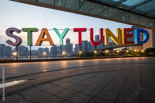 Stay Tuned Banner – Futuristic Teaser Design with Bold Modern Typography