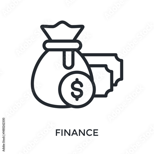 Finance Icon Outline Style. Vector Illustration For Graphic Design