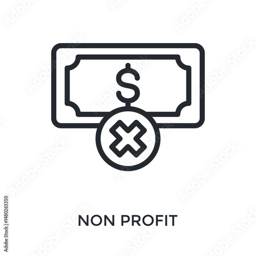 Non Profit Icon Outline Style. Vector Illustration For Graphic Design