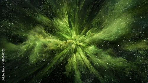 green burst in minimal space