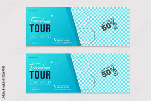 Abstract creative social media facebook cover web banner design for travel company Modern facebook cover design layout for travel agency