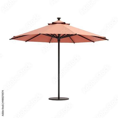 Isolated peach patio umbrella on a transparent background, perfect for outdoor relaxation and shade.
