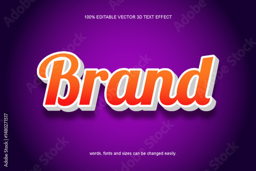 brand 3D editable  text effect