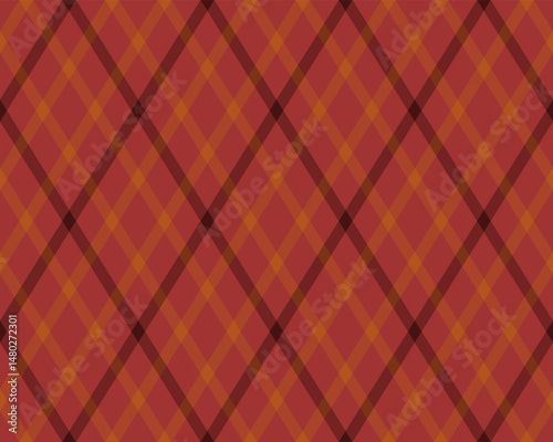 Stylish diagonal plaid pattern in warm autumnal hues.  Perfect for fallthemed designs, textiles, backgrounds, and website design. This seamless texture offers a versatile and sophisticated aesthetic.