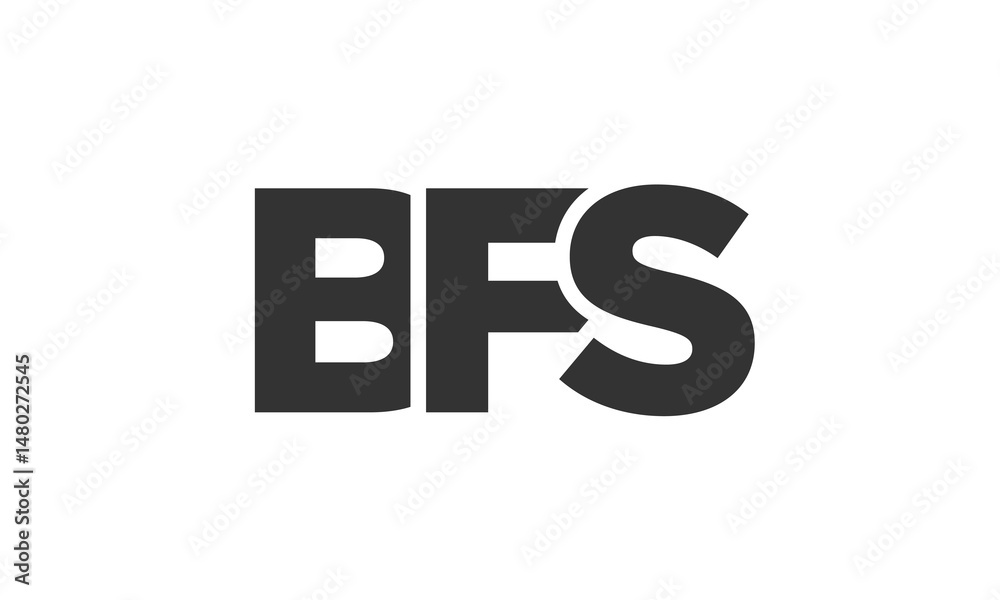 Fototapeta premium BFS logo design template with strong and modern bold text. Initial based vector logotype featuring simple and minimal typography. Trendy company identity.