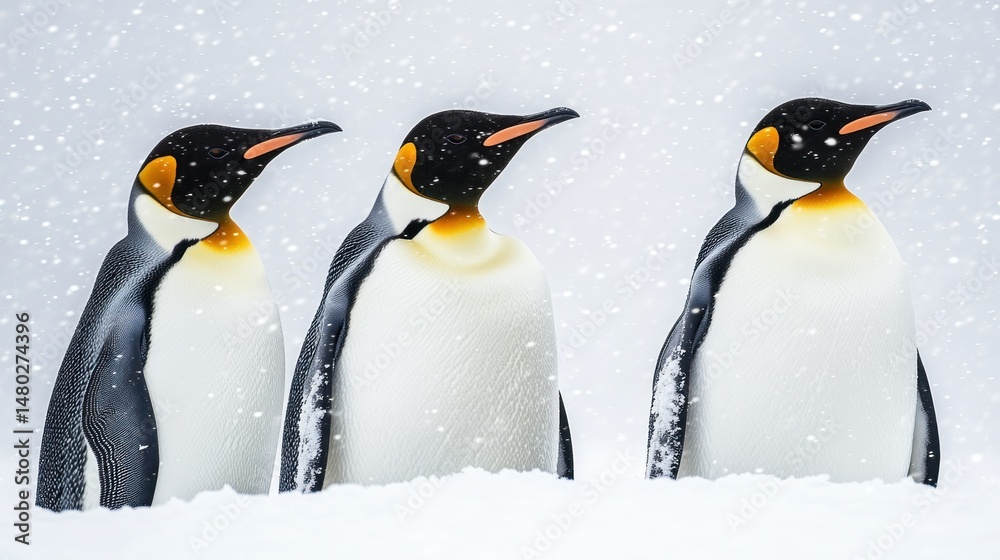 Fototapeta premium Emperor penguins in snow