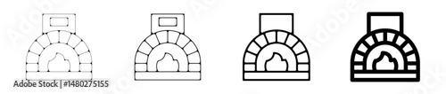 four a bois cuisson ustensiles cuisine pictogramme icone symbole gras