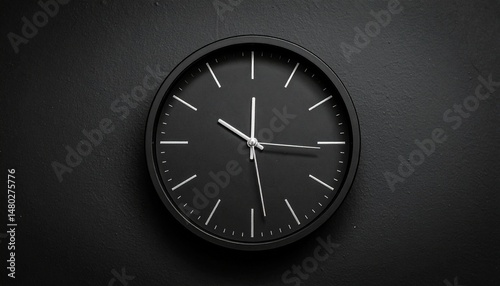 Wallpaper Mural wall clock on black background Torontodigital.ca