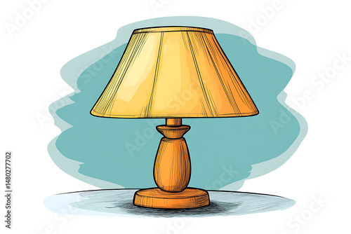 Hand-drawn lamp cartoon  isolated on transparent background
