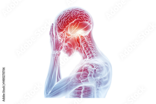 Head pain isolated on transparent background
