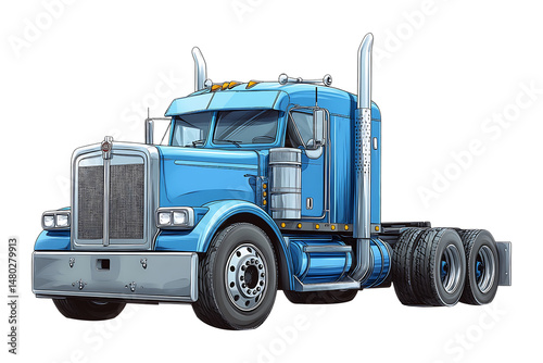 Hand-drawn truck cartoon  isolated on transparent background
