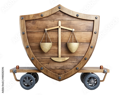 old fashioned wooden carriage isolated on a white background. PNG Transparent file type with high definition quality Available.