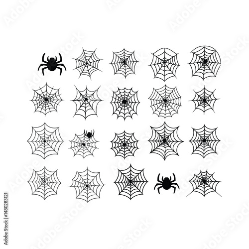Spider Silhouette Clipart on White Background