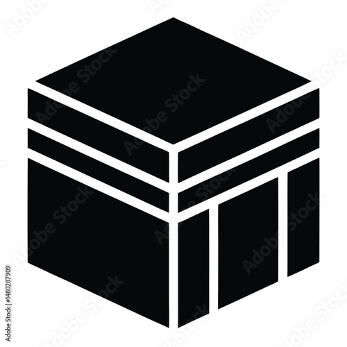 Symbolic Representation of the Kaaba Islamic Architecture Icon