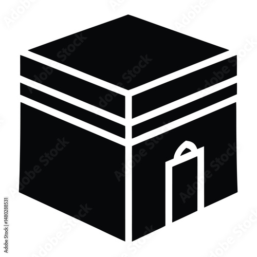 Cubic Structure of the Kaaba Islamic Architecture Icon