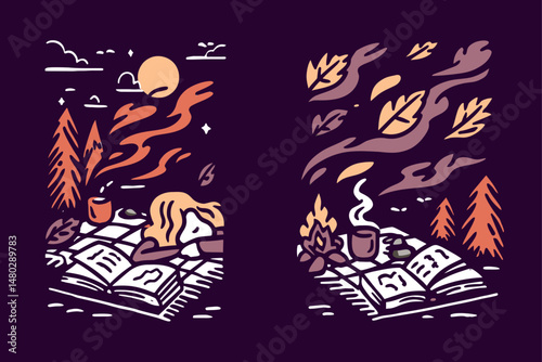 Cozy Autumn Read with Illustrations of Nature and Relaxation