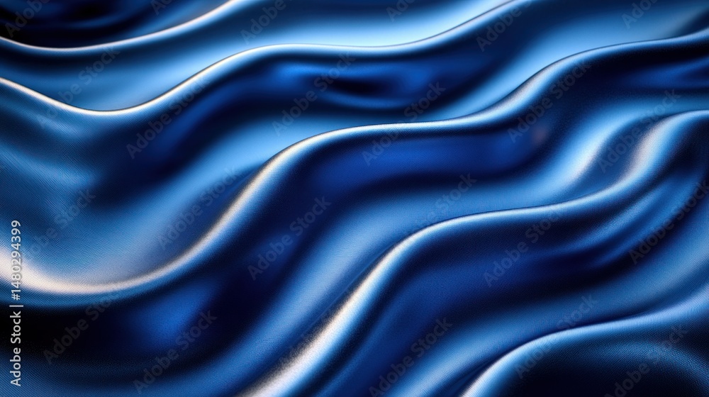 Obraz premium Fluid, dark blue fabric folds