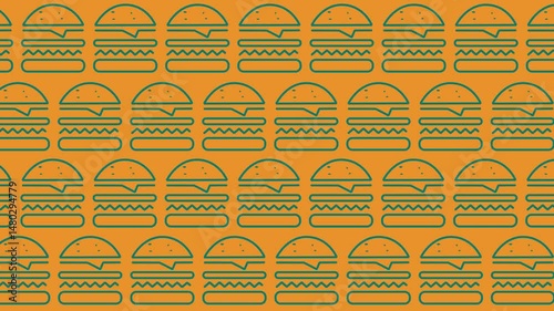 Food pattern icon seamless background animation