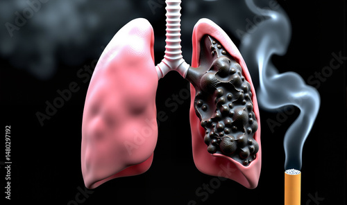The effect of smoking on human lungs