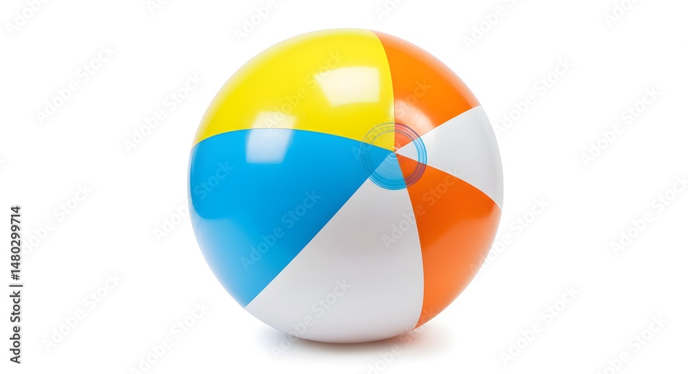 Fototapeta premium Inflatable Beach Ball on White Background