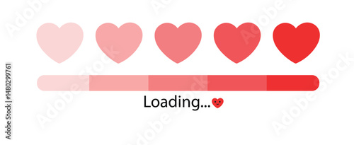 The love level is being uploaded. Love rating scale. The heart graduates from light to dark